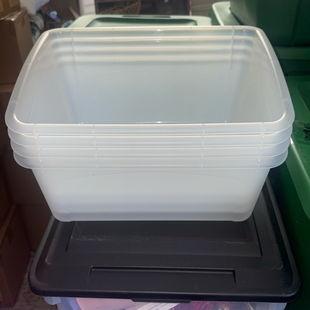 4 Clear Plastic Storage Bin